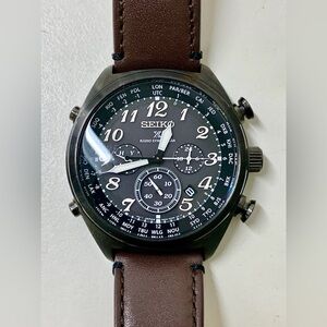 Seiko Prospex Solar Powered Radio Sync Analog Chronograph SSG015 Men's Watch